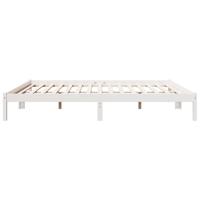 Bedframe extra lang zonder matras grenenhout wit 180x220 cm - thumbnail
