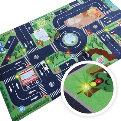 Vloerkleed verlichte auto - BUKI meerkleurig Vloerkleed verlichte auto - BUKI meerkleurig