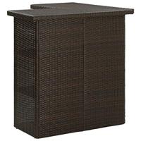 VidaXL Hoekbartafel 100x50x105 cm poly rattan bruin - thumbnail