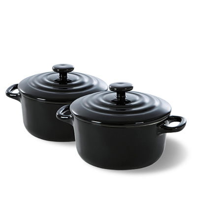 BK Bourgogne cocottes set van 2 black