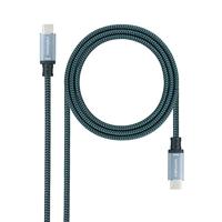 NANOCABLE 10.01.4101-L150-COMB - USB 3.1 Gen2 10Gbps 5A, 4K/60Hz, USB-C/M-USB-C/M, mesh, grijs/zwart, 1,5 m - thumbnail