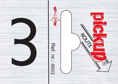 Route alulook 25 x 44 mm Sticker pick up cijfer 3 Pickup - Pickup