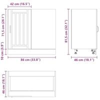 Spoelbakonderkast Lucca bewerkt hout bruin eikenkleur - thumbnail