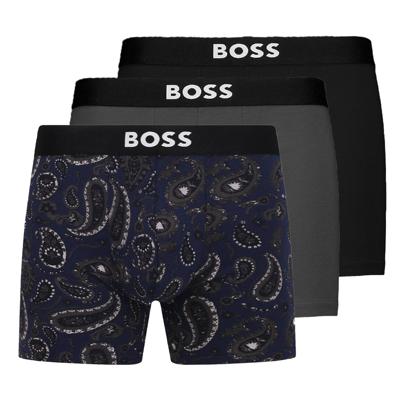 Boss ONE boxershorts blauw-grijs-print