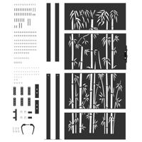 Tuinpoort, Tuinpoort 105x75 cm Cortenstaal Bamboe Ontwerp Zwart - thumbnail