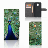 Nokia 3.1 (2018) | Telefoonhoesje | Met pasjeshouder | Pauw - thumbnail