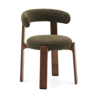 Kave Home Granite eetkamerstoel chenille Groen/walnoot