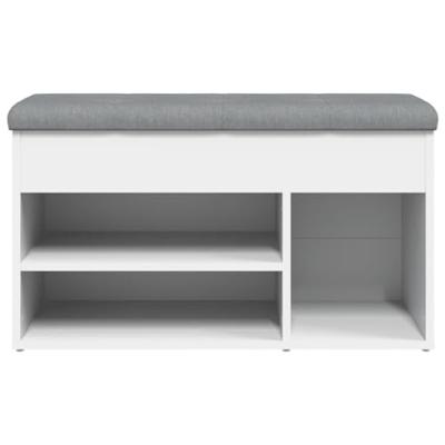 Schoenenbank 82x32x45,5 cm bewerkt hout wit