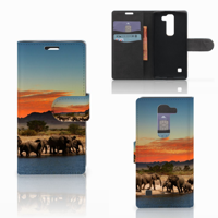 LG Spirit Telefoonhoesje met Pasjes Olifanten - thumbnail
