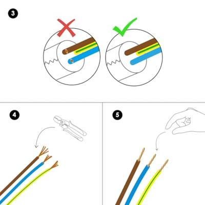 Textiel Kabel - 30 meter lang - Zwart-grijs - Strijkijzersnoer 3 x 0,75 mm met aardingsgeleider - met textielmantel - pendelleiding lampkabel - Accessoires voor lampen - Binnen gebruik