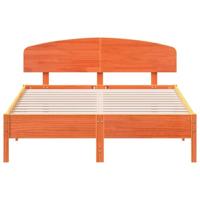 Bedframe zonder matras massief grenenhout wasbruin 150x200 cm - thumbnail