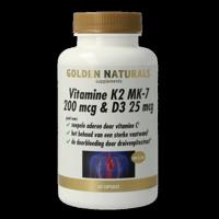 Golden Naturals Vitamine K2 200mcg & D3 25mcg Capsules - thumbnail