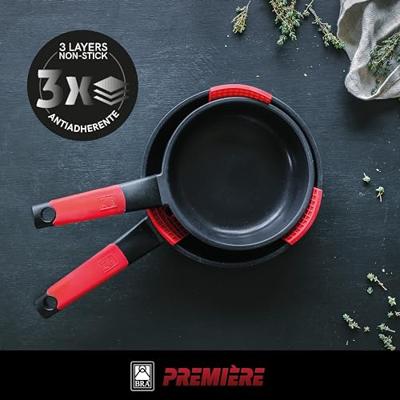 Antiaanbakpan BRA A411224 Ø 24 cm Zwart Rood Roestvrij staal Aluminium