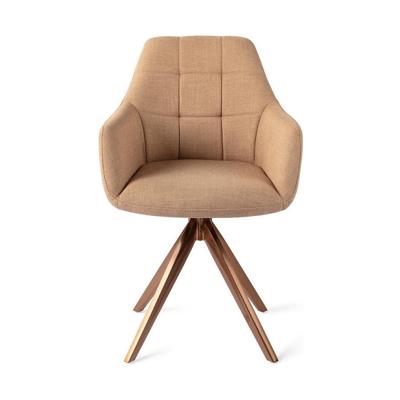 Jesper Home Draaibare Eetkamerstoel 'Noto' Turn Rose, kleur Toasted Toffee