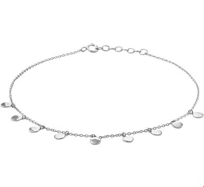 TFT Enkelbandje Rondjes 1,2 Mm 24 + 2 Cm Zilver Gerhodineerd