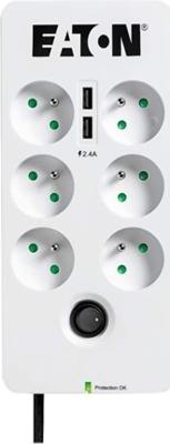 Eaton PB6UF Overspanningsbeveiliging Zwart, Wit 6 AC-uitgang(en) 220 - 250 V 1,5 m