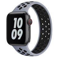 Solo Loop Sportbandje - Maat: L - Grijs + Zwart - Geschikt voor Apple Watch 44mm / 45mm / 46mm / 49mm - thumbnail