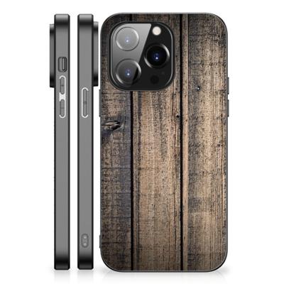 iPhone 14 Pro Houten Print Telefoonhoesje Steigerhout
