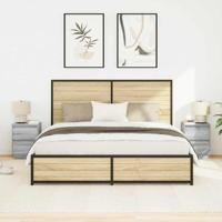 Nachtkastjes met LED 2 st 38x34x50 cm grijs sonoma - thumbnail