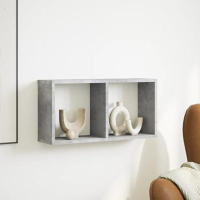 Wandkast 60x16x30 cm bewerkt hout betongrijs