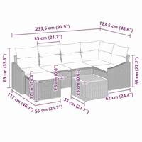 Tuinbankenset met opslag 7 pcs Zwart en Crème poly rattan - thumbnail