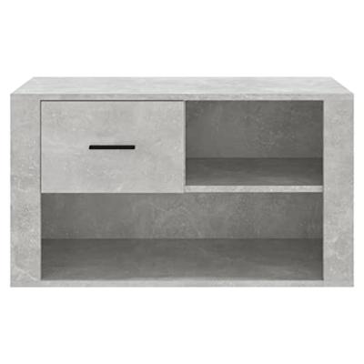 Schoenenkast 80x35x45 cm bewerkt hout betongrijs