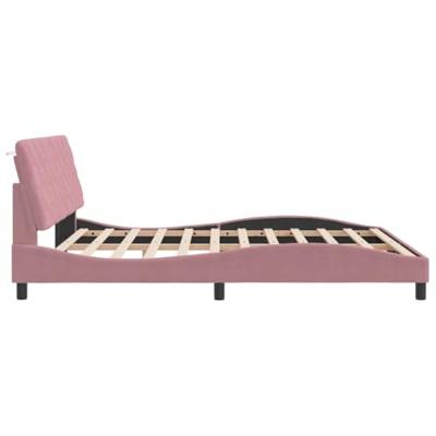 Bedframe zonder matras fluweel roze 180x200 cm