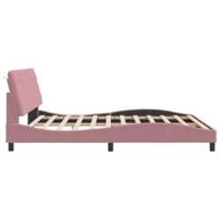 Bedframe zonder matras fluweel roze 180x200 cm - thumbnail