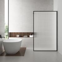 Wiesbaden Inloopdouche Square Helder Ribbelglas Mat Zwart - Inloopdouche Square 90x200 Helder Ribbelglas Mat Zwart - thumbnail