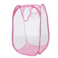 3 STKS opvouwbare pop up Wash tas wasmand tas belemmert mesh opslag Pueple vuile kleren mand (roze) - thumbnail