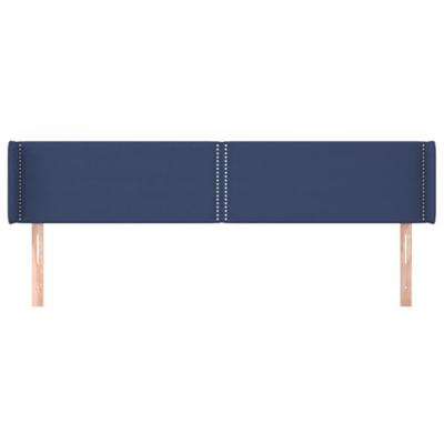 Hoofdbord met randen 183x16x78/88 cm stof blauw