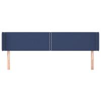 Hoofdbord met randen 183x16x78/88 cm stof blauw - thumbnail