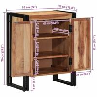 Schoenenkast met plank Bruin 56 x 35 x 70 cm Massief acaciahout - thumbnail