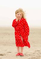 Stippen badjas rood-146/152 - thumbnail