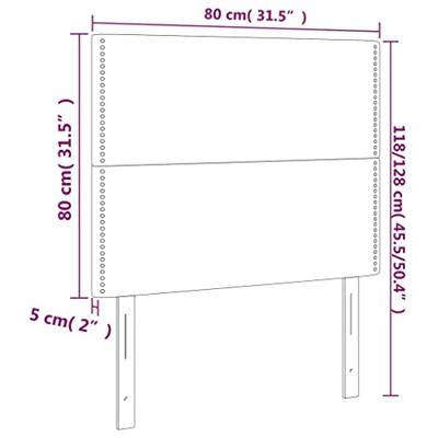 Hoofdbord LED 80x5x118/128 cm fluweel zwart