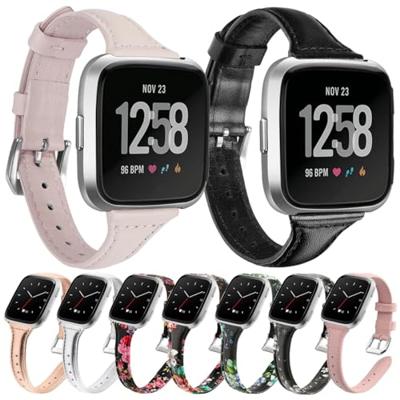 Fitbit Versa 1 / 2 & Lite bandje TPU leer - Bruin - thumbnail