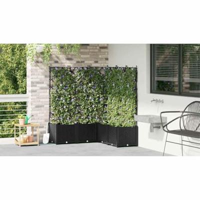 VidaXL Tuin bloempot 5 pcs zwart 120 x 120 x 143 cm staal