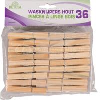 Betra wasknijpers hout set a 36 stuks - thumbnail