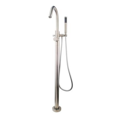 Wiesbaden Caral vrijstaande badmengkraan compleet geborsteld staal Wiesbaden Caral vrijstaande badmengkraan compleet geborsteld staal