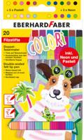 20 Duo viltstiften 2 en 3-4 mm Eberhard Faber assorti - thumbnail