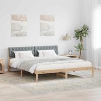 Bedframe Bruin en lichtgrijs 180 x 200 cm Massief grenenhout - thumbnail