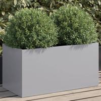 VidaXL Plantenbak 62x30x29 cm gegalvaniseerd staal zilverkleurig - thumbnail