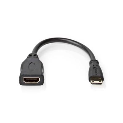 High Speed HDMI-Kabel met Ethernet | HDMI Mini-Connector | HDMI Output | 4K@30Hz | 10.2 Gbps | 0.20 m | Rond | PVC | Zwart High Speed HDMI-Kabel met Ethernet | HDMI Mini-Connector | HDMI Output | 4K@30Hz | 10.2 Gbps | 0.20 m | Rond | PVC | Zwart