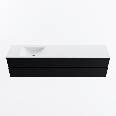 MONDIAZ VICA 200cm badmeubel onderkast Urban 4 lades. Wastafel CLOUD links zonder kraangat, kleur Talc.