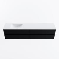 MONDIAZ VICA 200cm badmeubel onderkast Urban 4 lades. Wastafel CLOUD links zonder kraangat, kleur Talc. - thumbnail