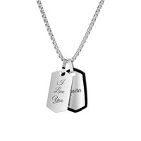 Fossil JF03996040 Ketting Vintage Casual staal zilverkleurig-zwart 61 cm - thumbnail