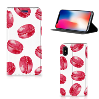 Apple iPhone X | Xs | Flip Style Cover | Pink Macarons - thumbnail
