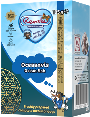 Renske vers bereid oceaanvis natvoer hond (tetra) 24 x 185 g