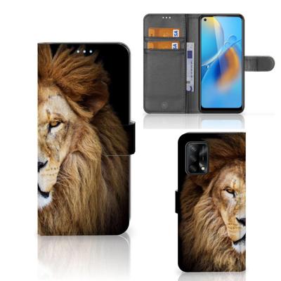 OPPO A74 4G | Telefoonhoesje | Met pasjeshouder | Leeuw