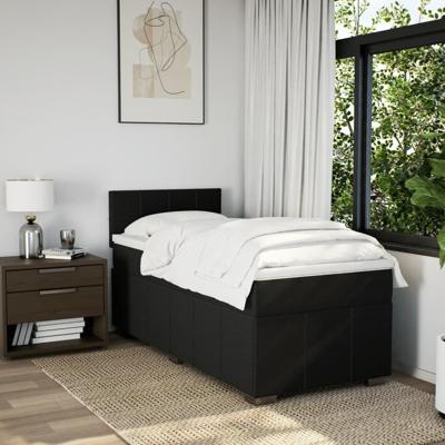 Boxspring met matras stof zwart 100x200 cm - thumbnail